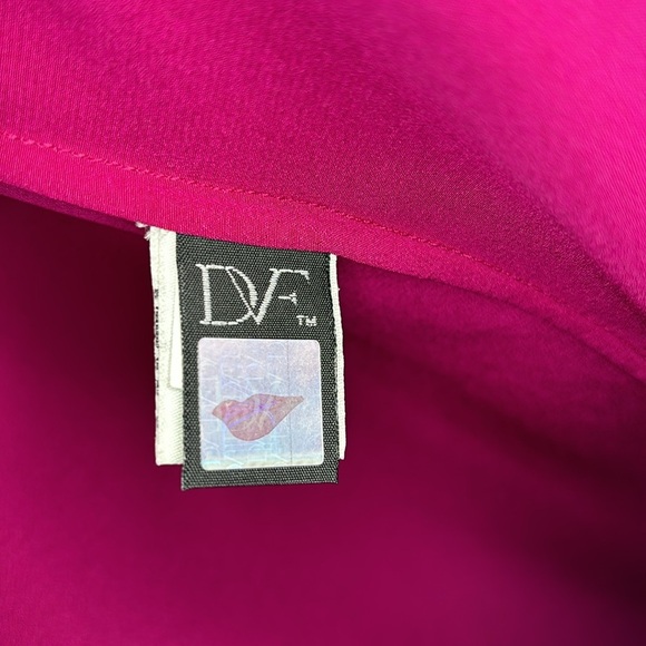 Diane Von Furstenberg Prita Silk Button Down Dress Fuschia Pink Size 6 - Picture 4 of 13